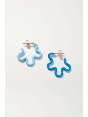 BEA BONGIASCA 9-karat gold, sterling silver and enamel earrings