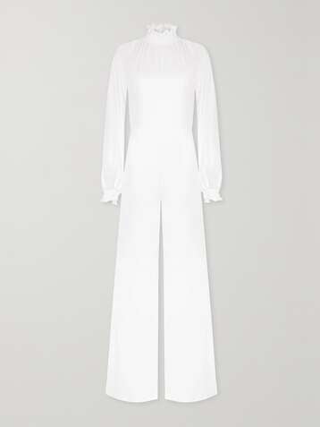 VANESSA COCCHIARO Mary ruffled satin jumpsuit