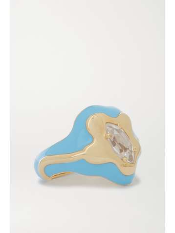 BEA BONGIASCA 9-karat gold, enamel and rock crystal ring
