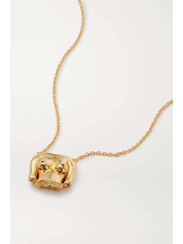 ANISSA KERMICHE Rubies Boobies gold-plated ruby necklace