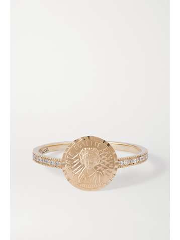 ANISSA KERMICHE Louise d’Or Pavé Ring aus 14 Karat Gold mit Diamanten