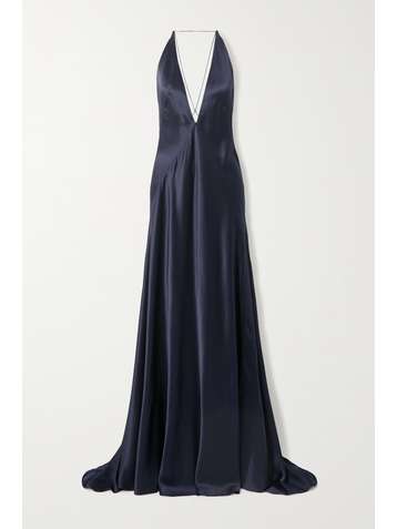 MICHAEL LO SORDO Robe du soir dos ouvert en satin de soie Alexandra
