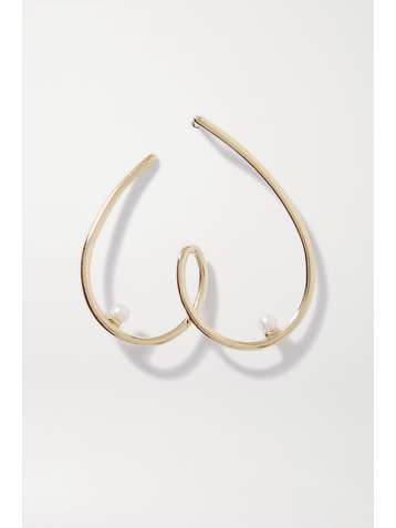 ANISSA KERMICHE Free the Nip Ohrring aus 9 Karat Gold mit Perlen