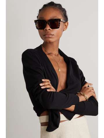 BOTTEGA VENETA Oversized square-frame acetate sunglasses