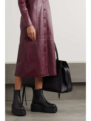 VALENTINO Valentino Garavani 55 leather platform Chelsea boots