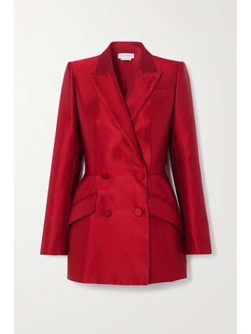 ALEXANDER MCQUEEN Double-breasted silk-satin blazer