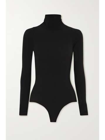COMMANDO Ballet String-Body aus Stretch-Jersey mit Stehkragen