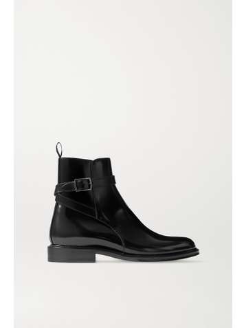 SAINT LAURENT Army glossed-leather ankle boots