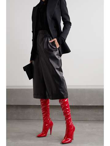 SAINT LAURENT Patent-leather over-the-knee boots