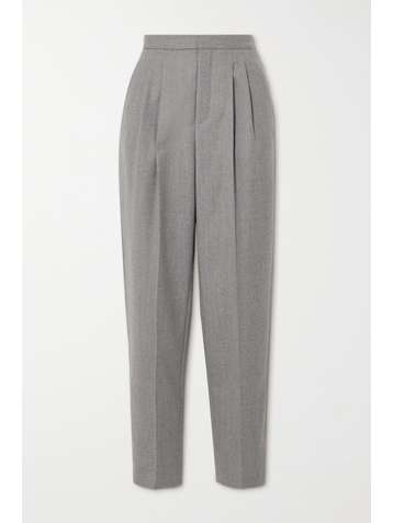 SAINT LAURENT Pantalon fuselé en serge de laine à plis