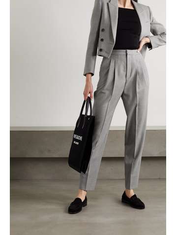 SAINT LAURENT Pantalon fuselé en serge de laine à plis
