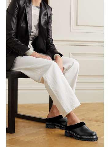 PROENZA SCHOULER Shearling-lined leather mules