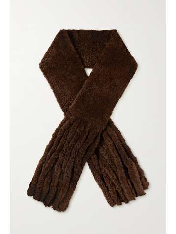 BOTTEGA VENETA Oversized fringed shearling scarf
