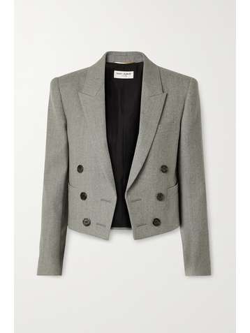 SAINT LAURENT Spencer cropped wool-twill blazer