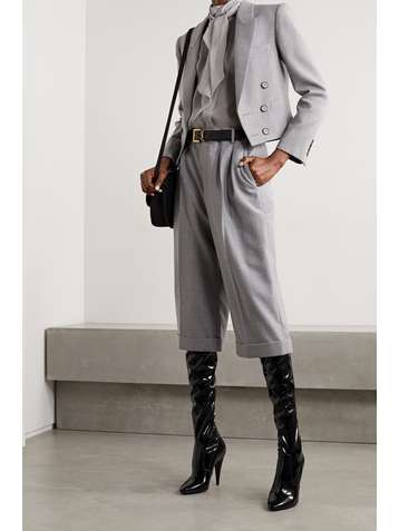 SAINT LAURENT Spencer cropped wool-twill blazer