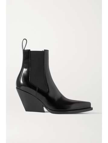 BOTTEGA VENETA Glossed-leather ankle boots