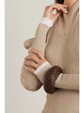 BOTTEGA VENETA Bracelet en cuir tressé