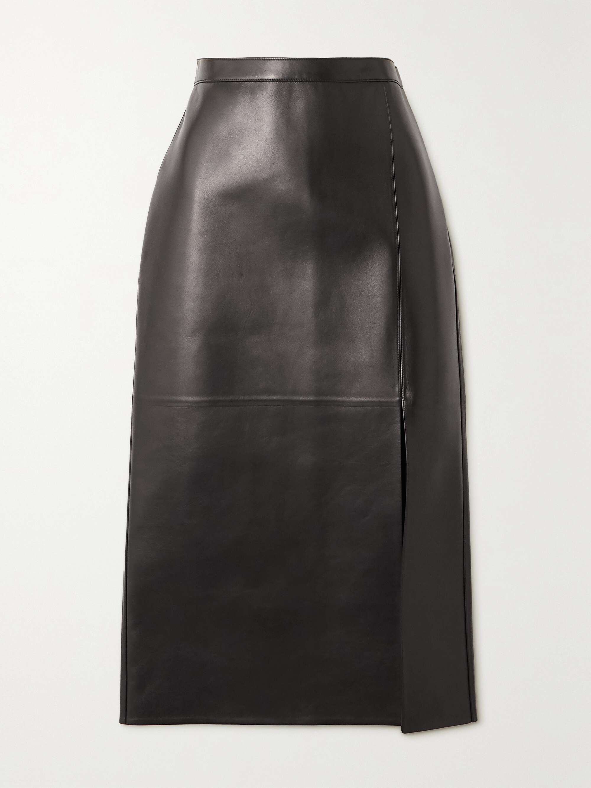 VALENTINO GARAVANI Leather midi skirt | NET-A-PORTER