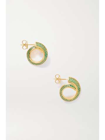 BOTTEGA VENETA Boucles d'oreilles en métal doré et cristaux