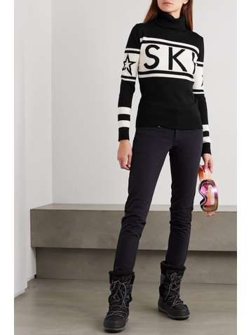 PERFECT MOMENT Schild intarsia merino wool turtleneck sweater