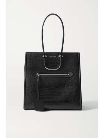 ALEXANDER MCQUEEN The Story große Tote aus Leder mit Krokodileffekt