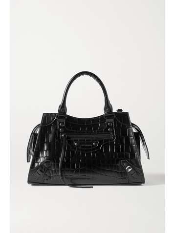 BALENCIAGA Neo Classic City small croc-effect leather tote