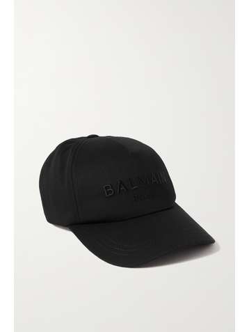BALMAIN + Rossignol embroidered cotton-twill baseball cap