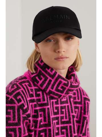 BALMAIN + Rossignol embroidered cotton-twill baseball cap