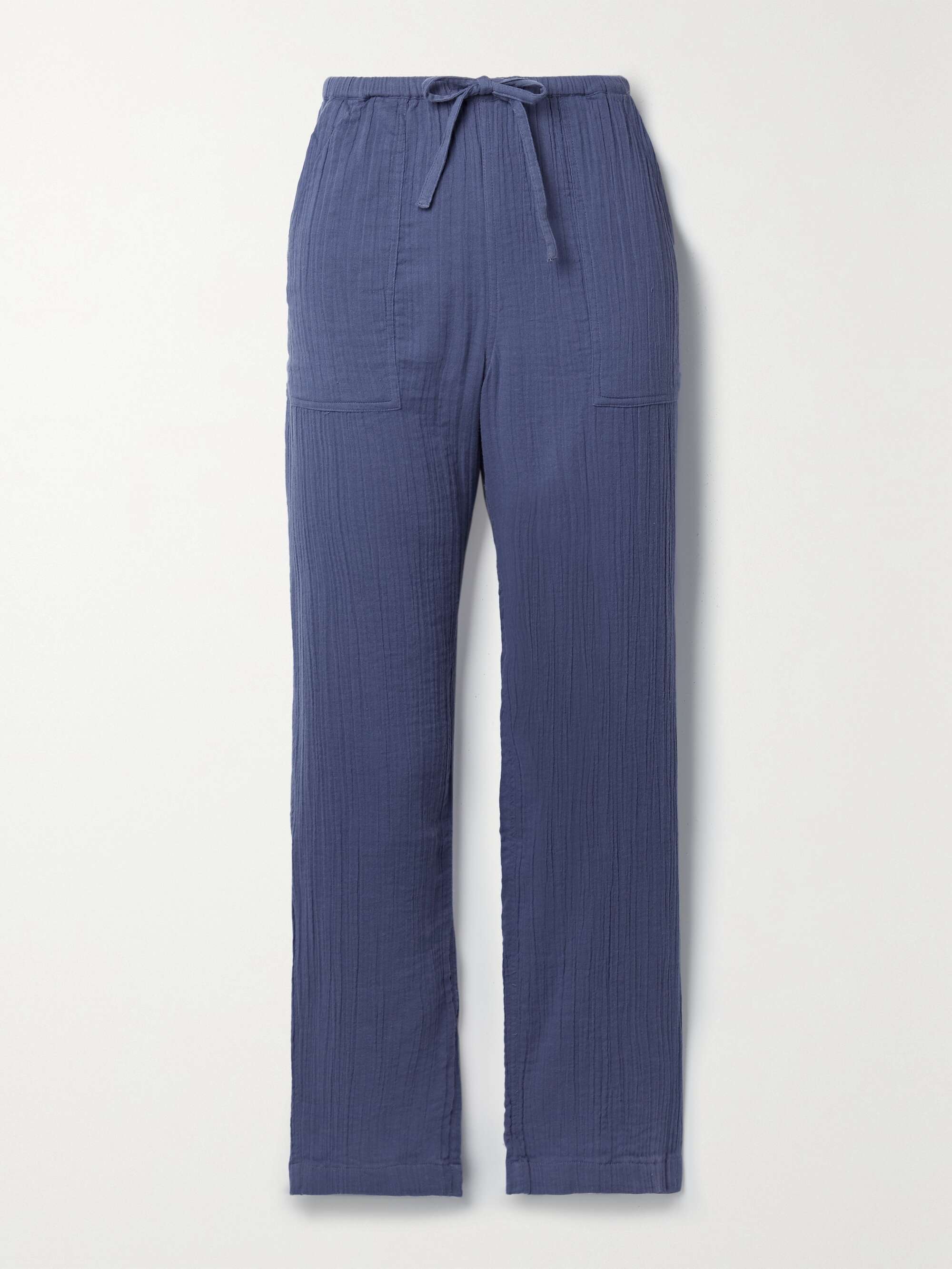 Blue York crinkled organic cotton pants 
