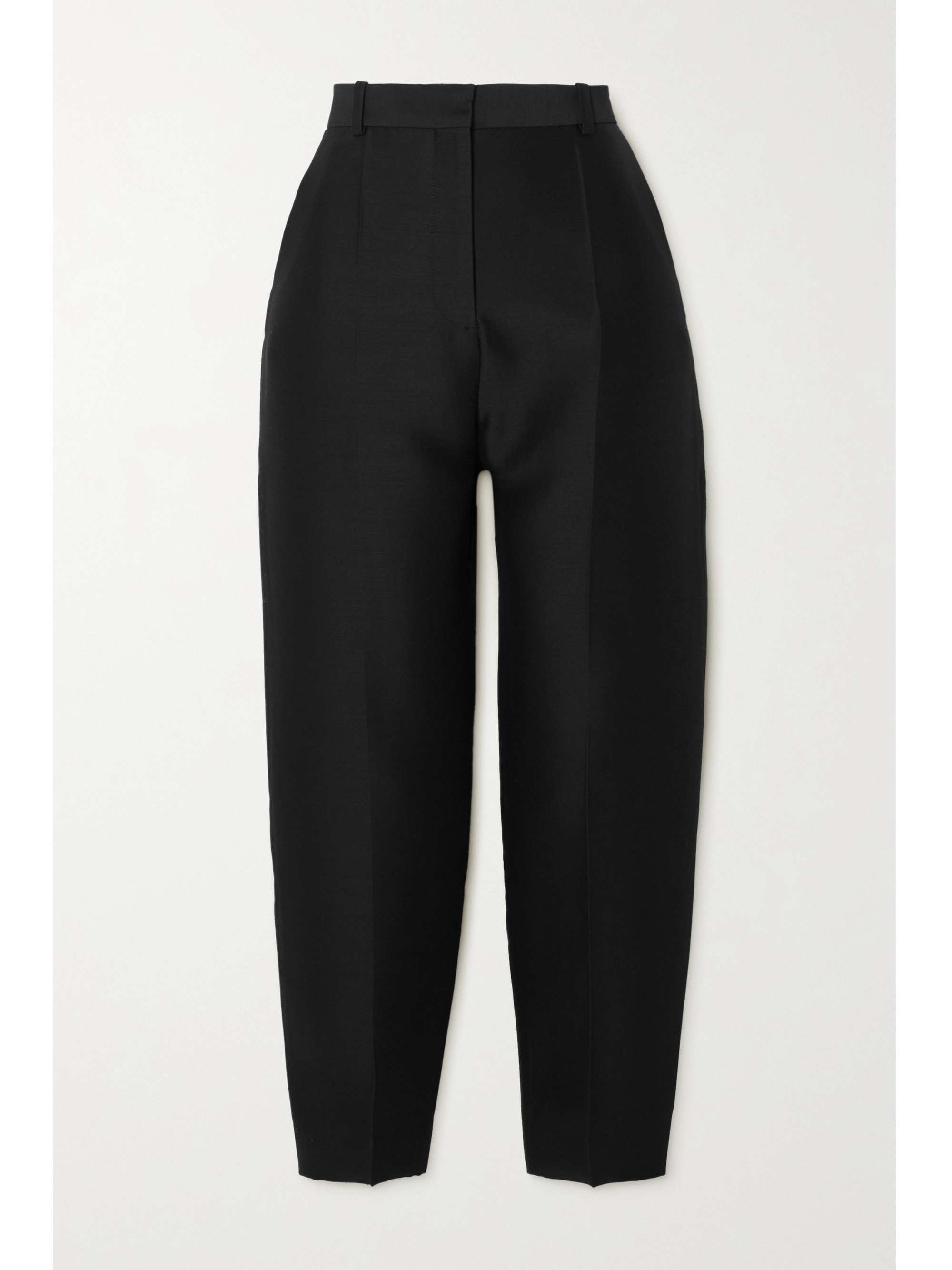 silk-blend straight-leg pants 