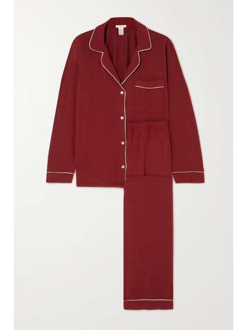 EBERJEY Gisele piped stretch-modal pajama set