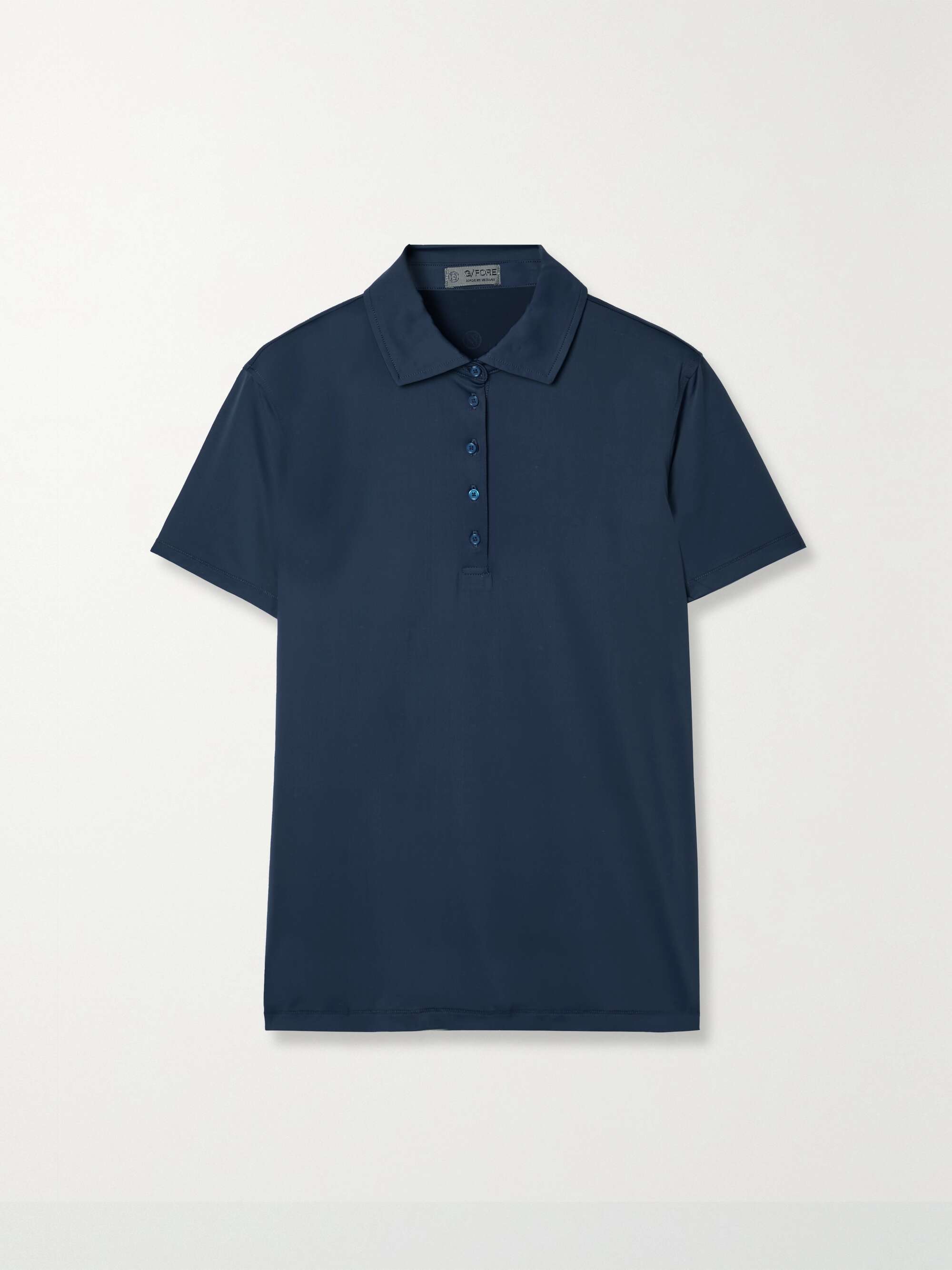 Navy Stretch tech-jersey golf polo top 