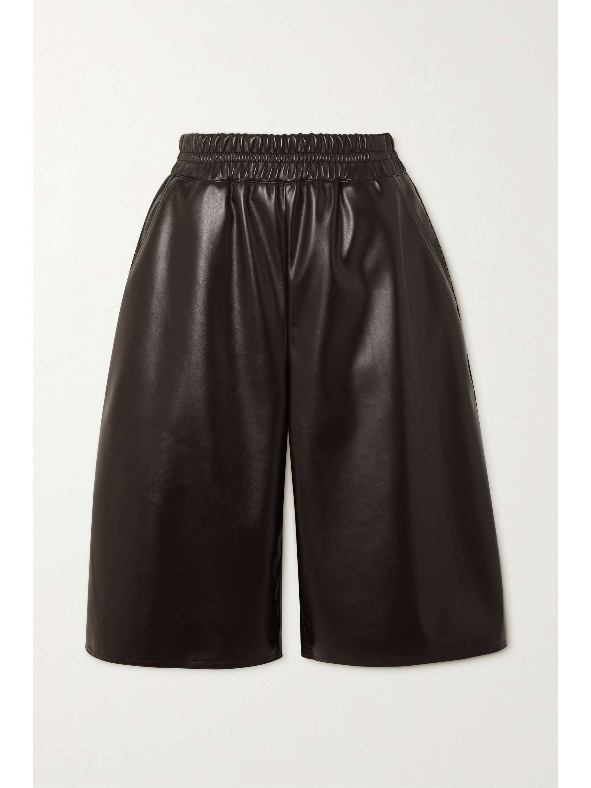 Dark brown Embroidered faux leather 