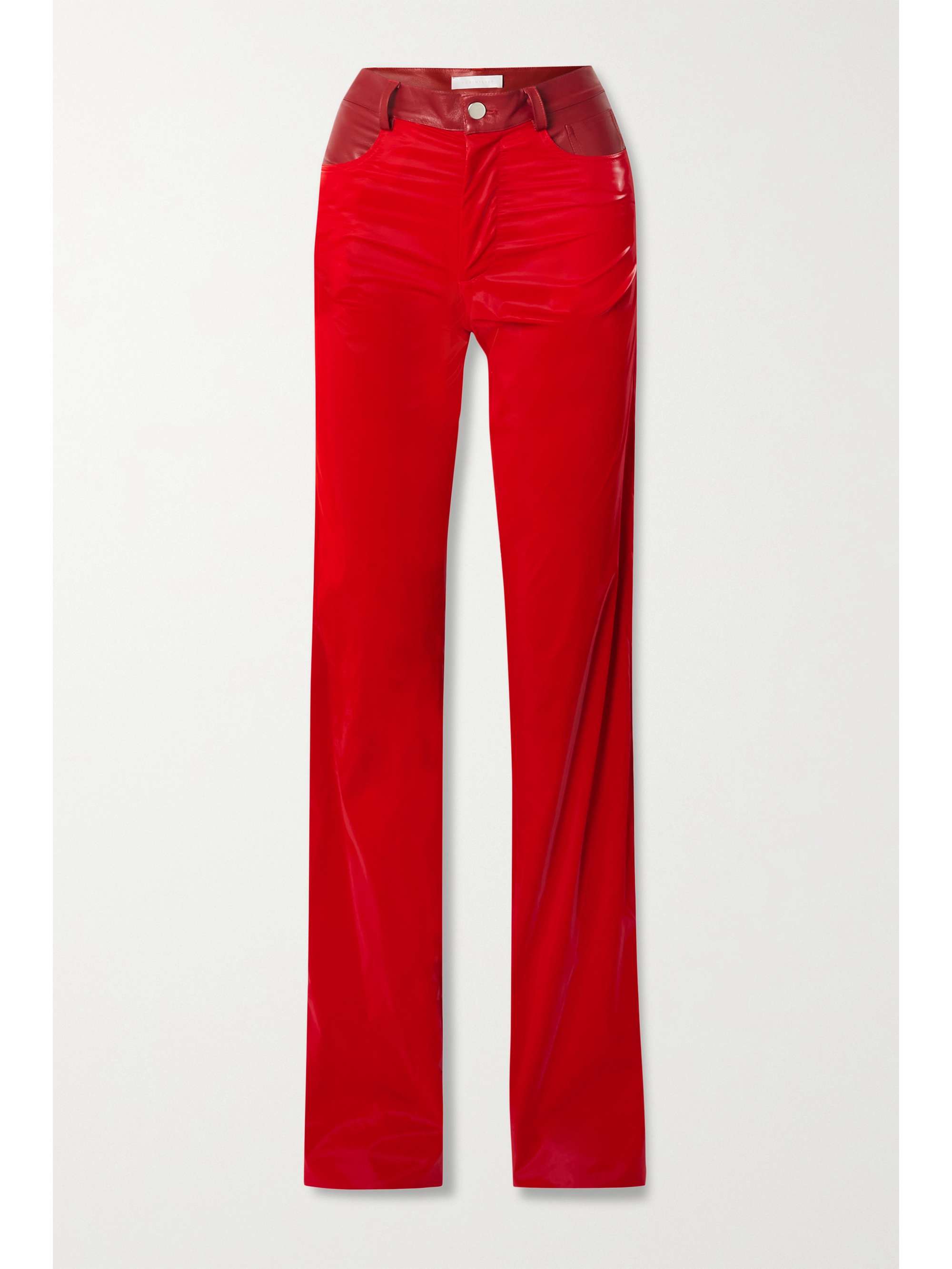 Red Spain leather-trimmed PVC straight 