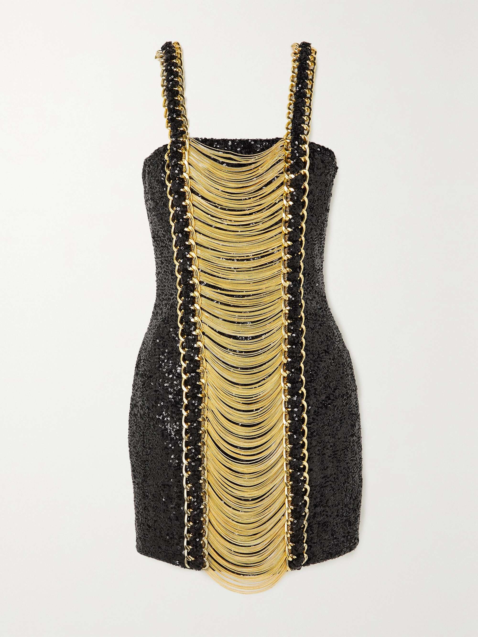 BALMAIN Embellished chiffon mini dress