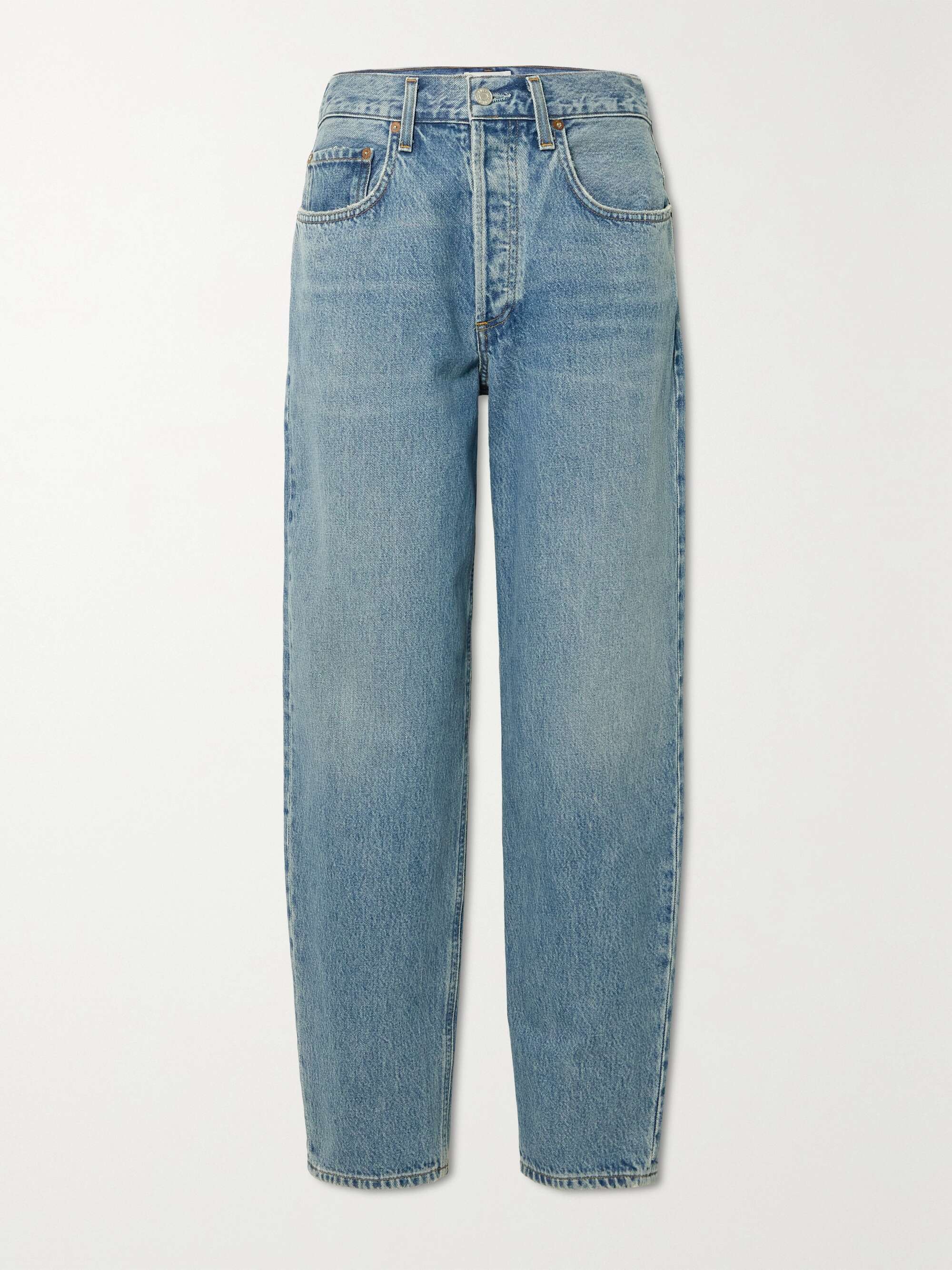 Mid denim High-rise tapered organic 