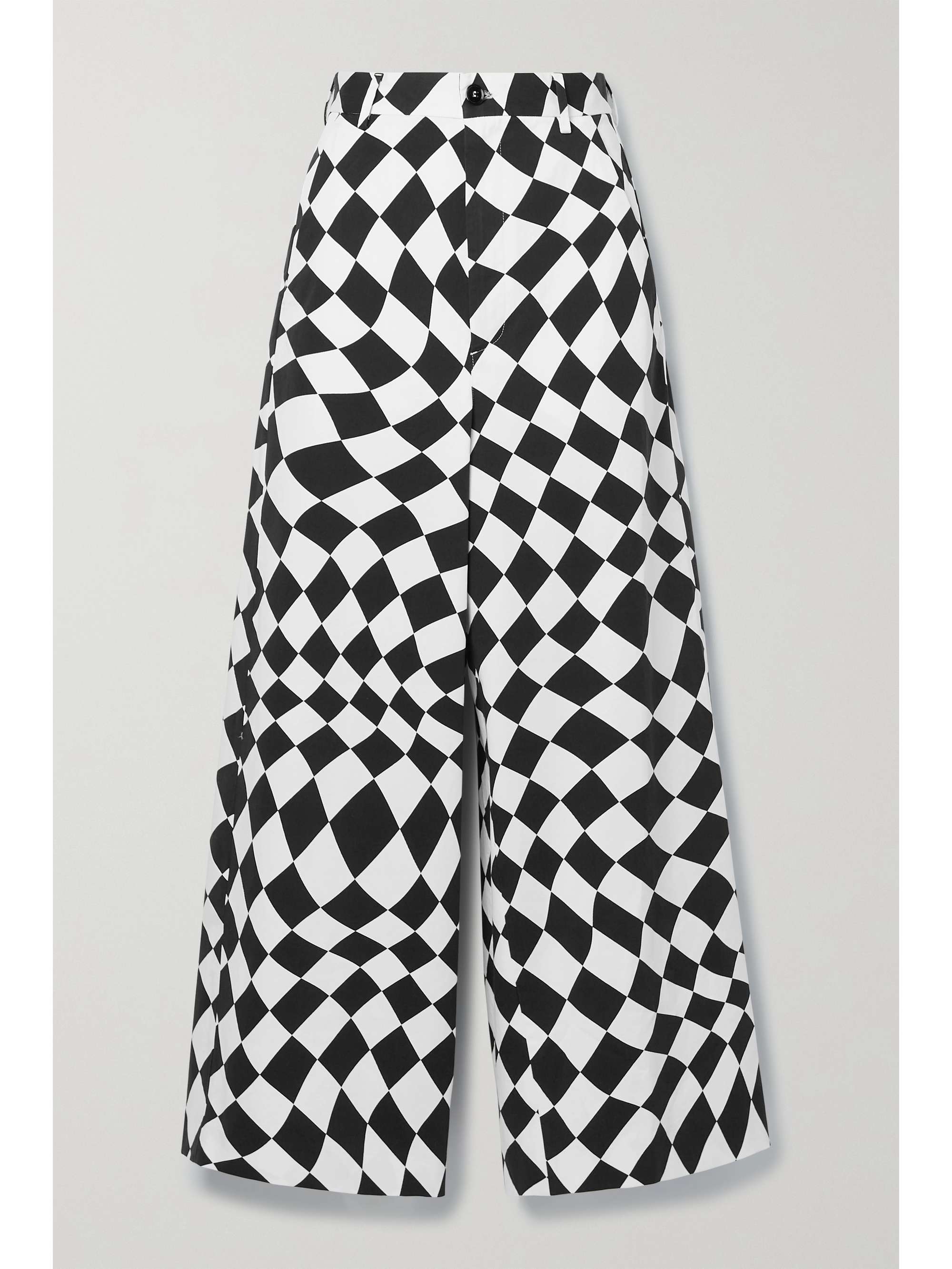 White Printed cotton-blend twill wide 