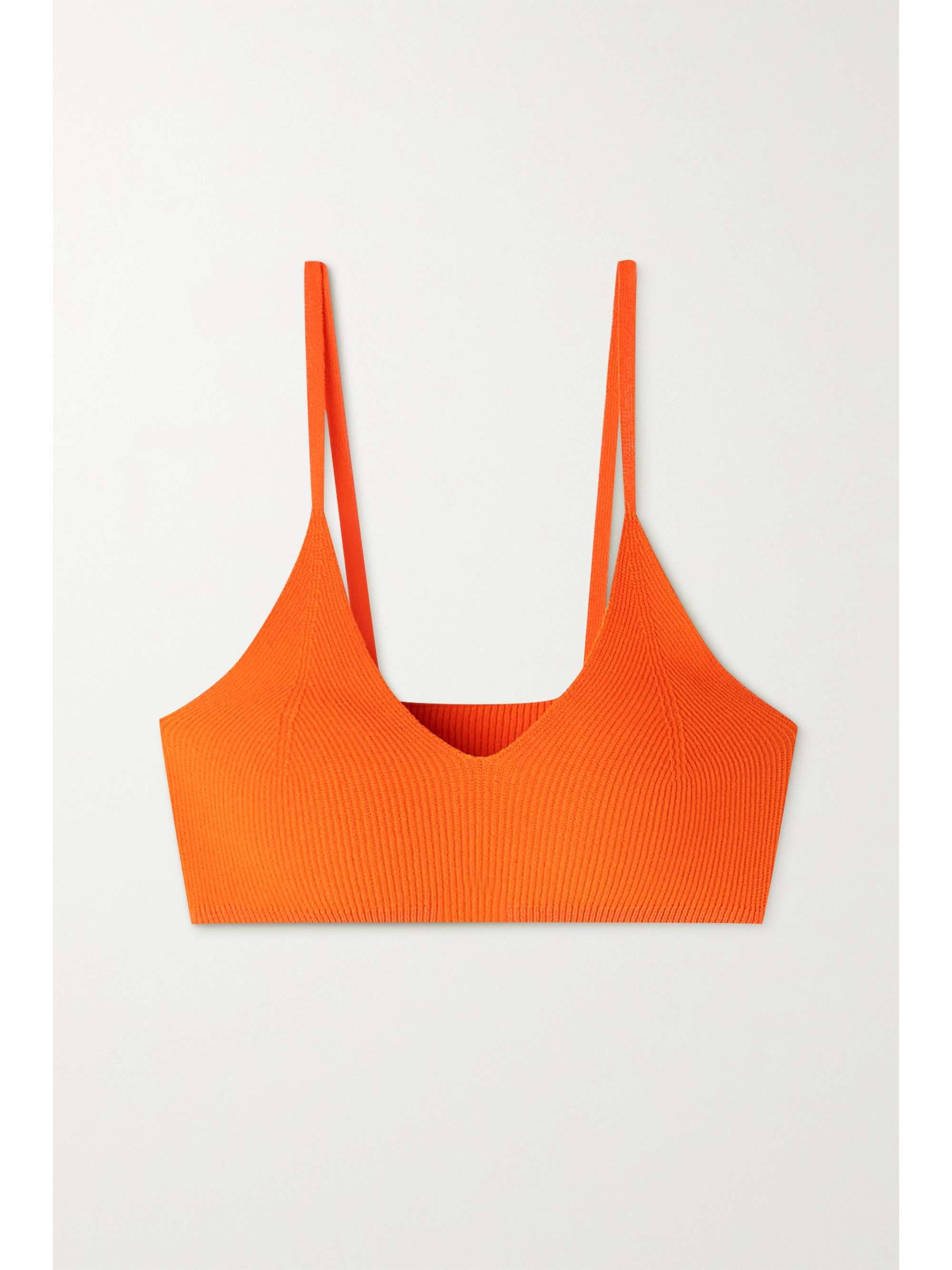 Orange Valensole ribbed-knit bralette 