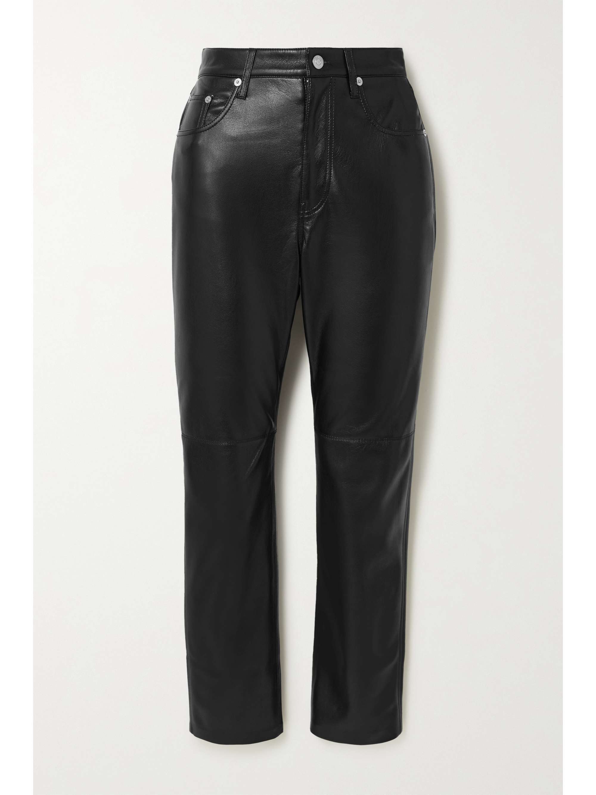 Black Vinni cropped vegan leather pants 