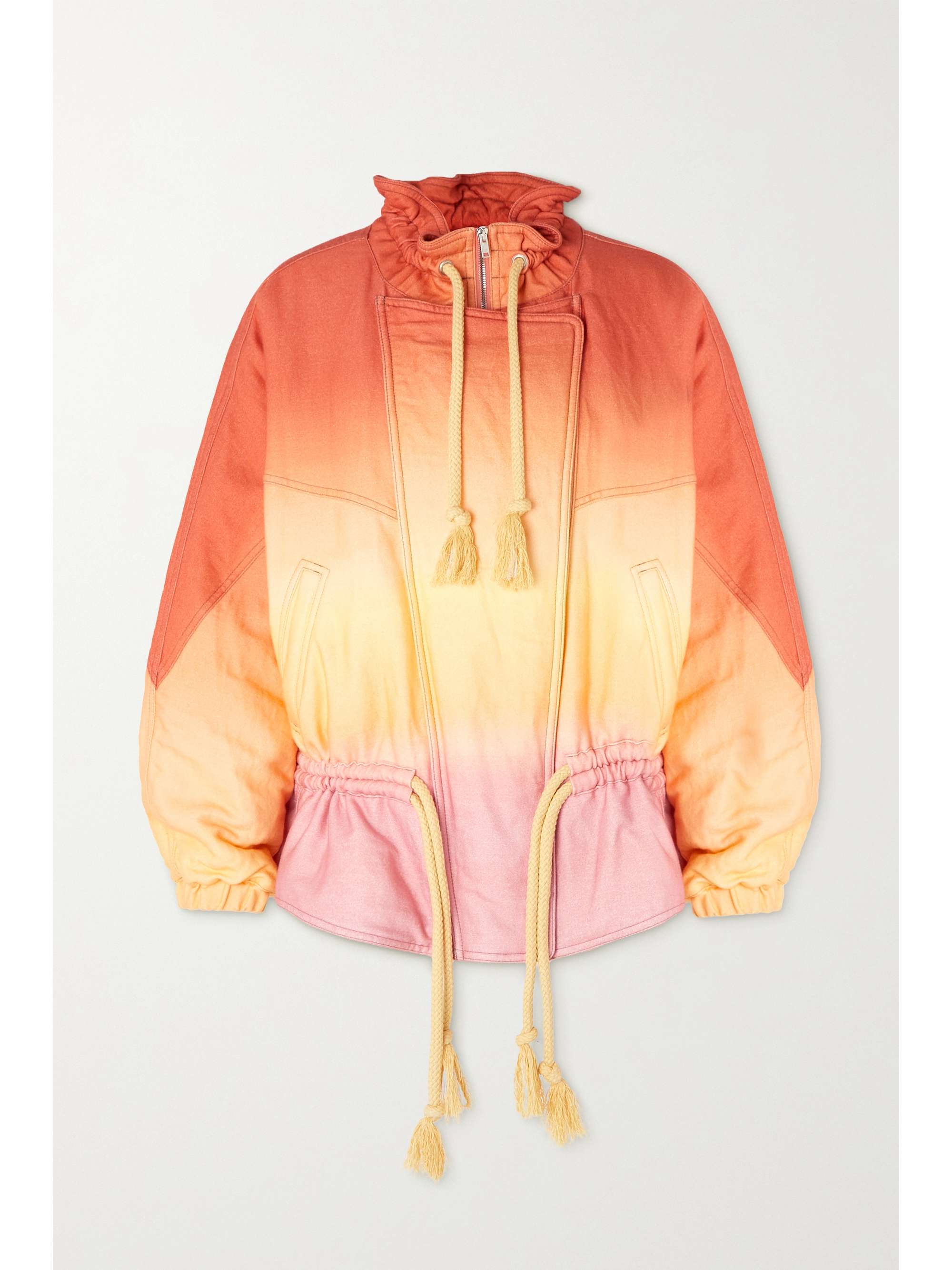 Kalastd tasseled ombré cotton and linen-blend padded jacket