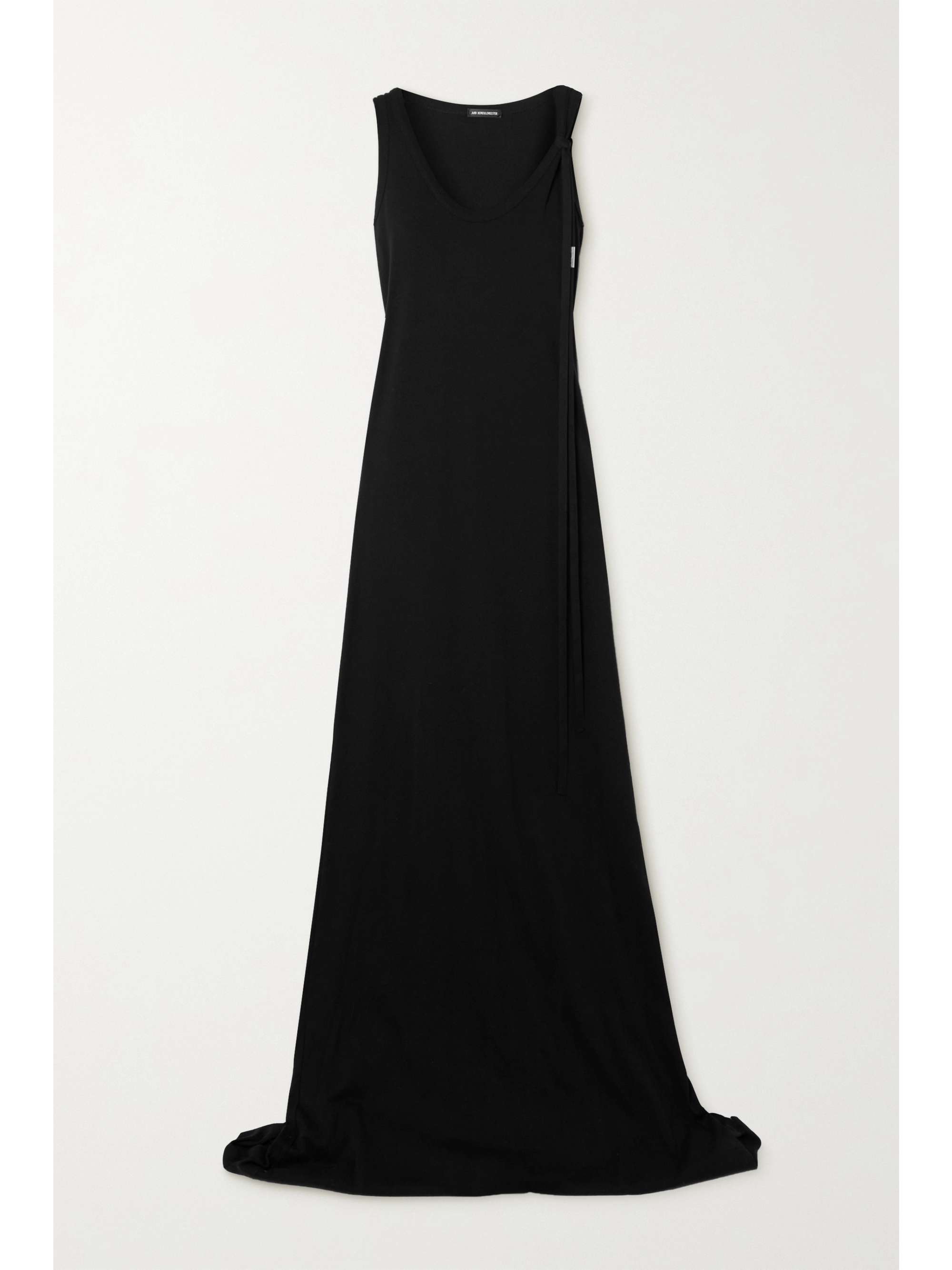 Black Elodie tie-detailed cotton-jersey 