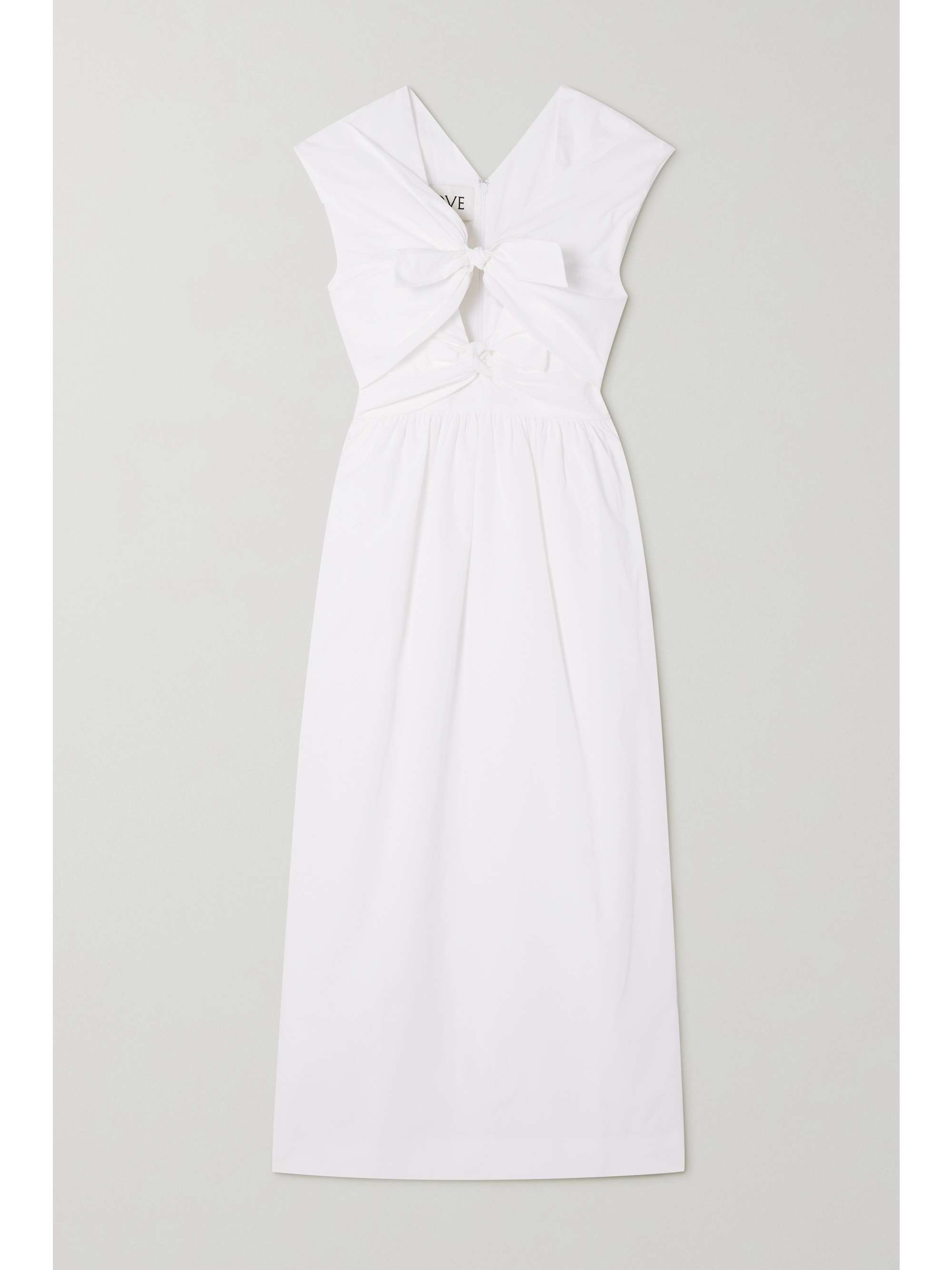 Tove - Nina Knotted Cutout Cotton-poplin Midi Dress - White - FR38 - Net A Porter
