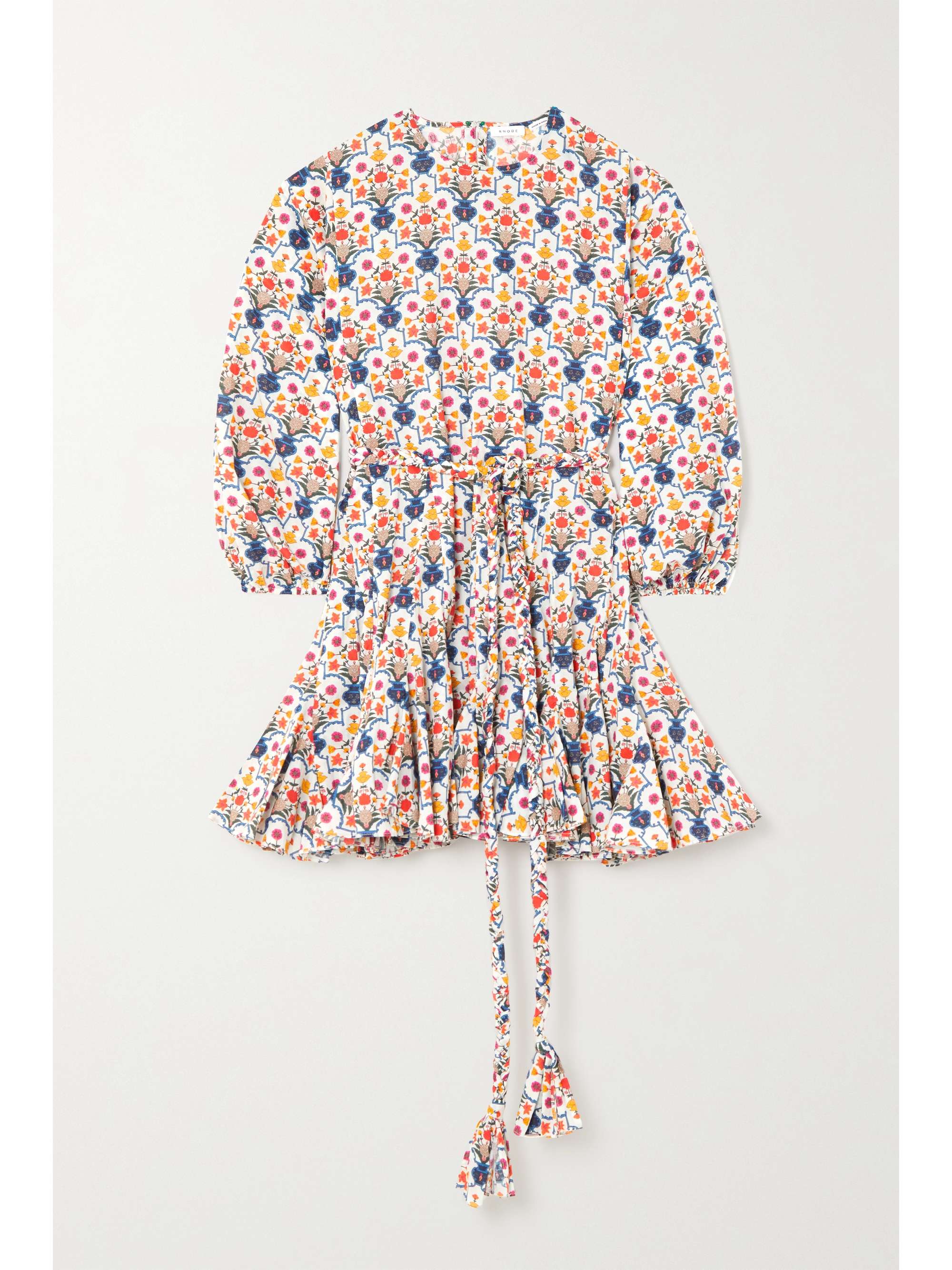 Ecru Ella belted printed cotton mini 