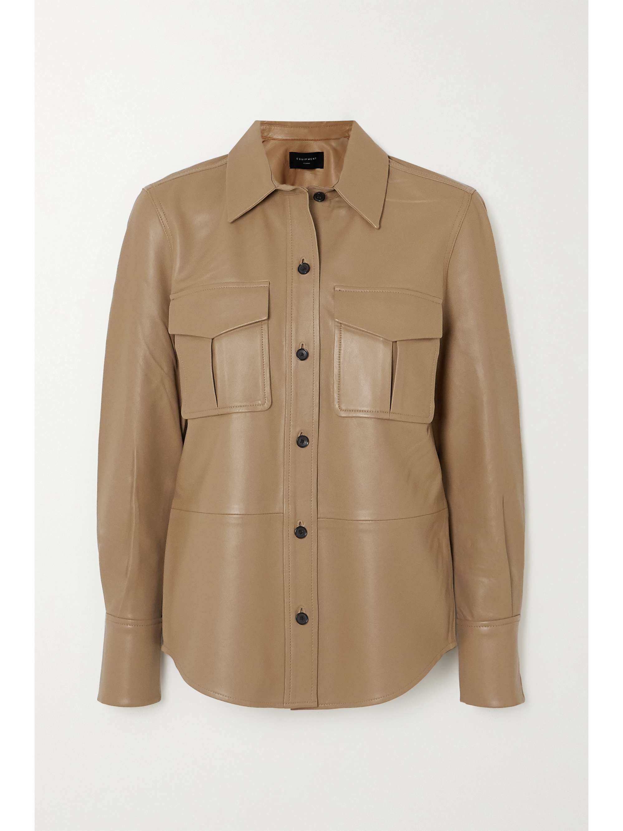 Beige Garcella leather shirt 