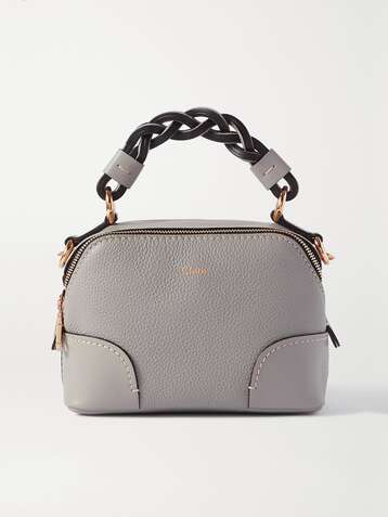 CHLOÉ Daria mini textured and smooth leather tote