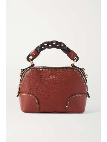 CHLOÉ Daria mini textured and smooth leather tote