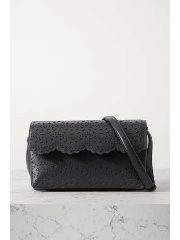 ALAÏA Lulu mittelgroße Schultertasche aus lasergeschnittenem Leder