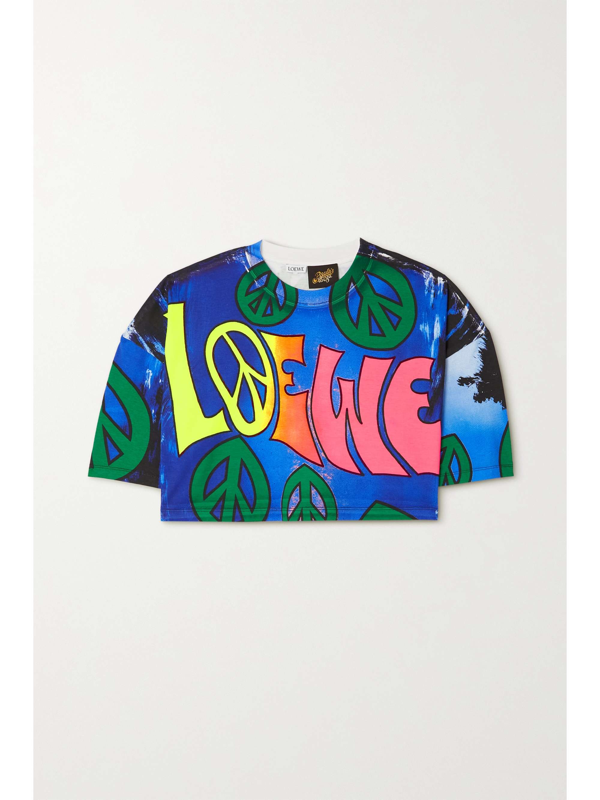 Ibiza cropped printed cotton-jersey 