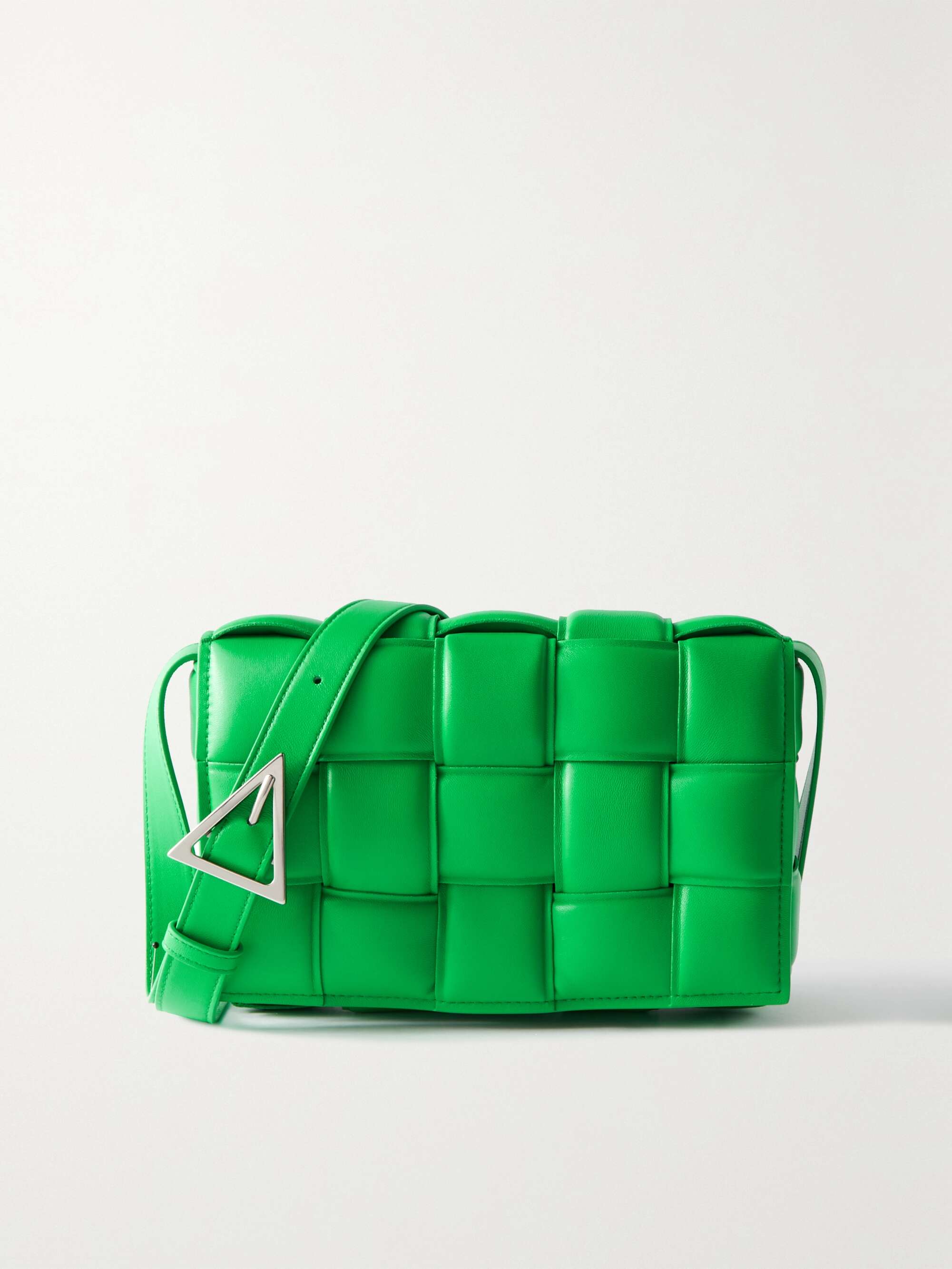 Cassette Leather Shoulder Bag in Green - Bottega Veneta