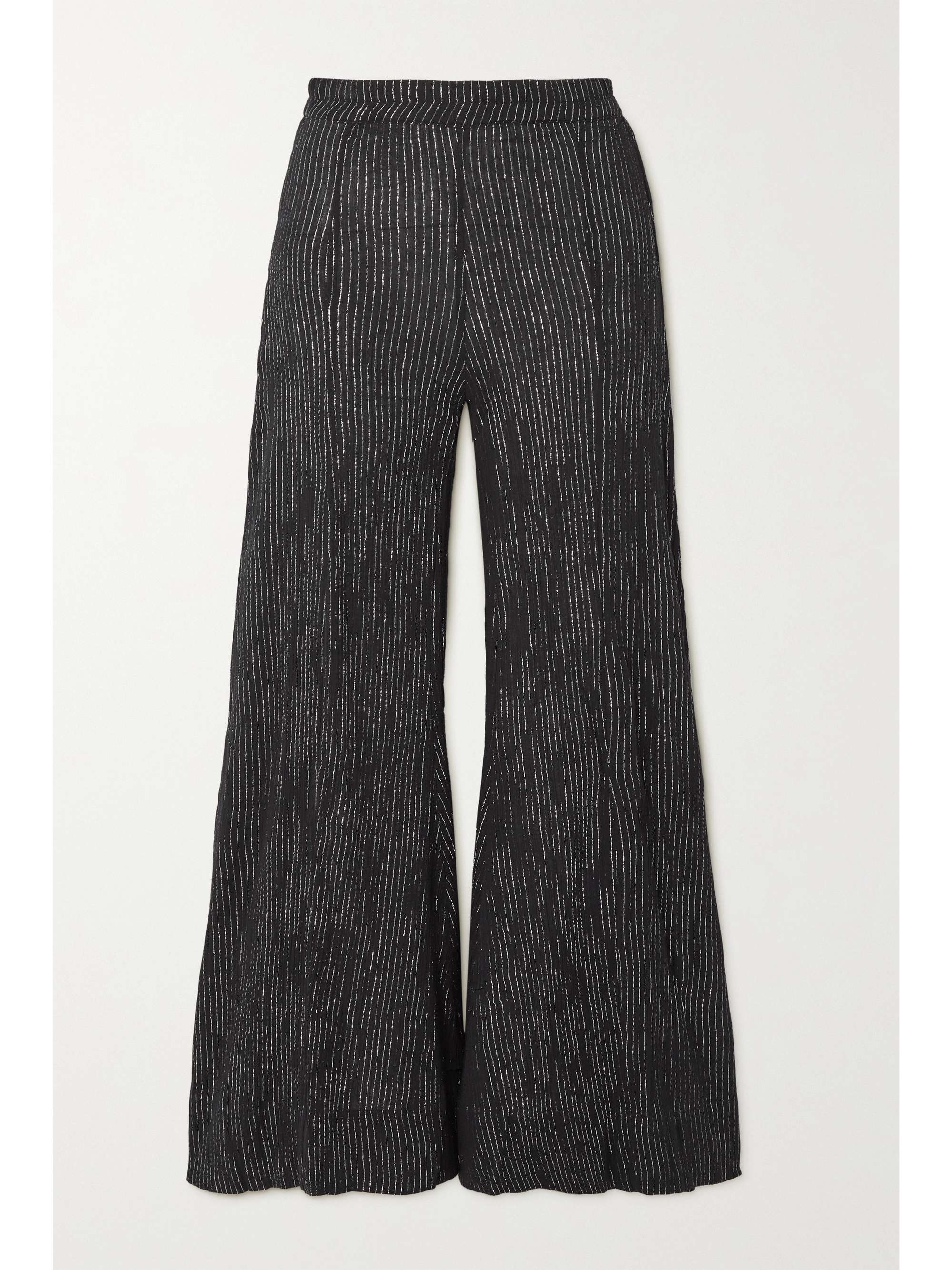 Black Elira striped metallic cotton 